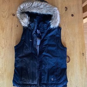 Columbia Down Vest with faux fir hood